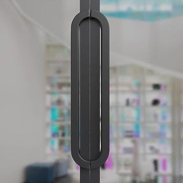 Imagem de STXYANGV Puxador de porta push pull com 2 pares - madeira maciça, conjunto de ferragens de porta de vidro interior/exterior, substituição de barra de aperto de maçaneta francesa de entrada (cor: preto