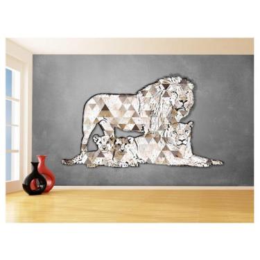Imagem de Papel De Parede Animais Pop Art Familia Leões 3,5M Pxa421 - Você Decor