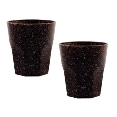 Imagem de Kit 2 Copos Mini Roma Fibra Coco Green 300Ml - Bb Store