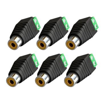 Imagem de Ulightfire Conector fêmea RCA adaptador de áudio e vídeo adaptador de plugue acoplador fêmea para extensão de cabo RCA pacote com 6