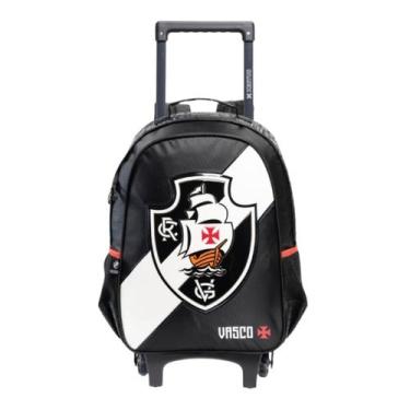Imagem de Mochila De Rodas Vasco Da Gama Mala Infantil Escolar Meninos Cor:Preto