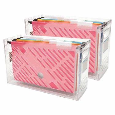 Imagem de Kit 2 Caixa Arquivo Dellocolor+ 6 Pastas Suspensas Coloridas - Delo