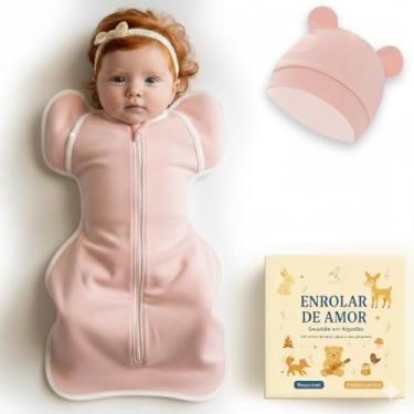 Imagem de Swaddle Dream Up – Charutinho, Saco de Dormir Ajustável e Cueiro, Swaddle de Transição, Melhora o Sono e Acalma o Reflexo do Susto – Essencial para Recém-nascidos (0 a 3 meses) Rosa P
