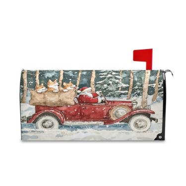 Imagem de SEHANY Capas de caixa de correio magnéticas tamanho padrão 45,7 x 50,7 cm, Natal, Papai Noel, caixa de correio decorativa, capa para caixa de correio para jardim ao ar livre e quintal