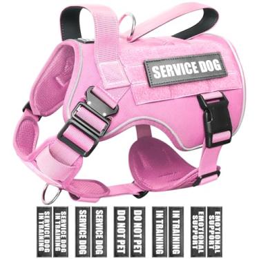 Imagem de WINSEE Peitoral tático para cães grandes, colete MOLLE para cães de serviço pesado com 10 adesivos para animais de estimação, colete militar para treinamento, caça, caminhada