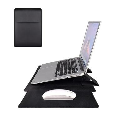 Imagem de Capa Para Notebook Stand Macia De Couro PU Macbook Air Pro 13,3 e 15-16,2 Polegadas Bolsa(Preto,15 a 16,2'')