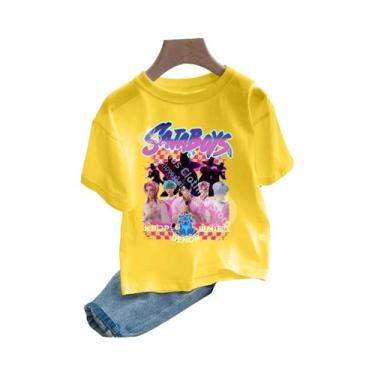 Imagem de Camiseta Infantil De Manga Curta Com Gola Redonda, Estilo Kpop Demon H