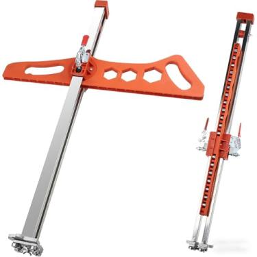 Imagem de Qivine Ferramenta de corte dobrável para drywall, cortador de gesso manual com posicionamento duplo, cortador de gesso ajustável de 0,5/23 polegadas com liga de alumínio à prova de choque para parede