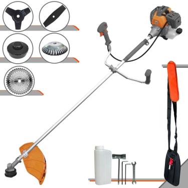Imagem de Roçadeira Tekna RL520P À Gasolina 2T 52cc 2HP Com Carretel de Nylon + Faca 2 Pontas + Faca 3 Pontas + Faca 40 Dentes + Escova de Aço Giratória