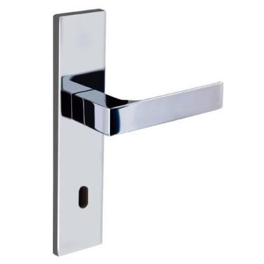 Imagem de Fechadura Interna Reta Espelho 6cm Cromado Quadratta Aliança - Aliança