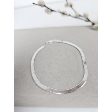 Imagem de Pulseira Laminada Fina de Prata 925 de 19,5 cm - Wilua Joias