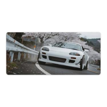 Imagem de HouLaiZhe JDM Tapetes de mesa de carro estáticos Rx7 carro esportivo flores de cerejeira tapetes de mouse pads de mesa grandes para teclado de mesa tapete de computador 40 x 90 cm
