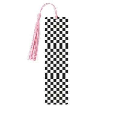 Imagem de Tabuleiro de xadrez – Conjunto de 5 peças de madeira com borlas, madeira natural para livros e diários, presente para amantes de livros.