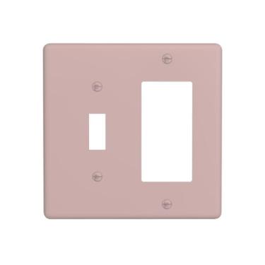 Imagem de WUYOCHA Capas decorativas rosa rosa 2 interruptores de luz placa de interruptor único interruptor 1 balancim placas de parede para tomadas elétricas, capas de placa de interruptor para quarto, cozinha
