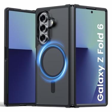 Imagem de Vividarm Capa magnética para Galaxy Z Fold 6, compatível com MagSafe [sem protetor de tela] [proteção de nível militar] Capa de telefone fina à prova de choque fosca translúcida para Samsung Z Fold 6