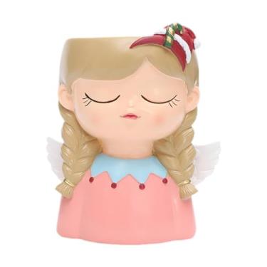 Imagem de FLCPJGV Vaso de Flores para Meninas, Floreira, Vaso de Flores de Desenho Animado, Vaso de Flores, Design Original Feito de Resina para Uso Decorativo, Style a, Tamanho real