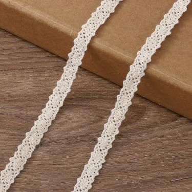 Imagem de 10 metros vintage de algodão com acabamento em renda bege fita de crochê para artesanato faça você mesmo, scrapbook, embalagem de presente, decoração de casamento nupcial