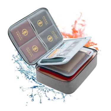 Imagem de Bolsa de Documentos com Trava Estojo Armazenamento Arquivos a Prova Fogo 3 Camadas Zíper à d Água Organizador Portátil p