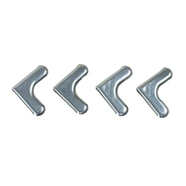 Imagem de Ponteiras de Aço Inoxidável, Kit com 4 Peças, Protetores para Tapetes e Passadeiras, 3,5 x 3,5 cm, Prata, Acabamento Brilhante, Resistente à Umidade e Ferrugem