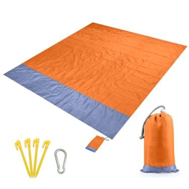 Imagem de Toalha de Praia Portátil para Piquenique Colchão Acampamento Toldo Sombra Solar Lona Resistente a Rasgos - Multifuncional Atividades e