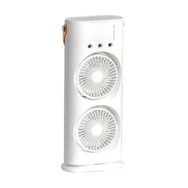 Imagem de Ventilador com Borrifador e Umidificador Ajustável 180 de Mesa Rotativo 90 3 Velocidades Luz Ambiente Alça Portátil Cont