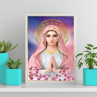 Imagem de Quadro Nossa Senhora Da Rosa Mística 24X18Cm Vidro Branca