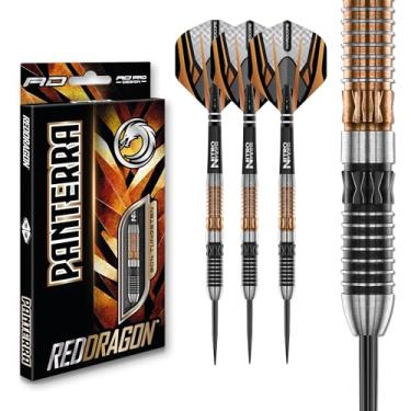 Imagem de RED DRAGON Panterra Conjunto de dardos de ponta de aço de tungstênio premium de 24 gramas com voos e hastes