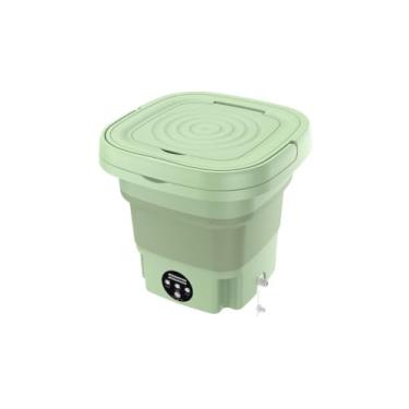 Imagem de Mini Máquina de Lavar Roupas Dobrável Portátil, 6,5 Litros, Plástico Resistente e Silicone, Bivolt, 26x27cm Aberto, para Viagens e Apartamentos