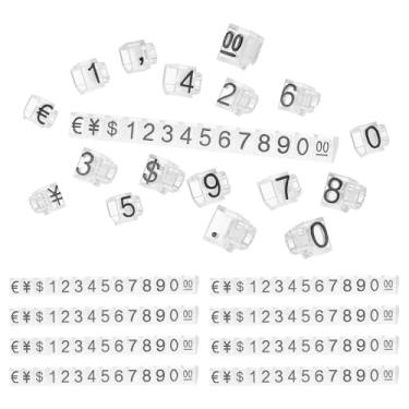 Imagem de PATIKIL Cubo de etiqueta de preço de 10 cm x 0,9 cm, conjunto de 10 suportes de plástico ajustável, número de letras, kit de bloco de preço para joias, supermercados, padarias, lojas, varejo, preto