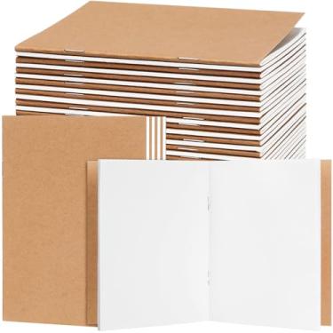 Imagem de Epakh Pacote com 85 mini cadernos de papel kraft a granel, pequenos cadernos em branco, sem forro, cadernos de bolso pequeno para crianças, estudantes, desenho, escrita, 48 páginas, 24 folhas, 10 x 14