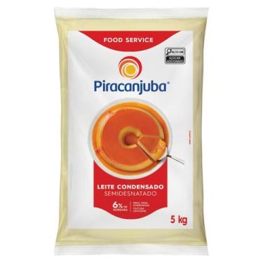 Imagem de Leite Condensado Semidesnatado Piracanjuba Pacote 5kg