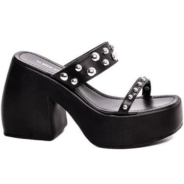 Imagem de Tamanco Anabela Salto Alto Plataforma Feminino Preto Torricella Cor:Preto;Tamanho:36