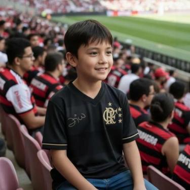 Imagem de Camiseta Flamengo Volta Zico Infantil Kids Original - Braziline, Preto