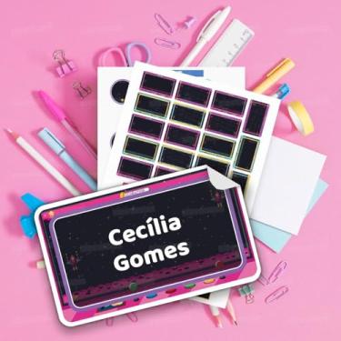 Imagem de Kit de Etiquetas Escolares Personalizadas Video Game 02 para material escolar infantil, identificação de cadernos, livros, lápis, lancheira e garrafinha