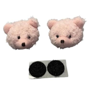 Imagem de kowaku 1 par de enfeites para capacete, acessórios decorativos removíveis, divertidos e fáceis de instalar. Enfeites fofos para capacete de esqui e, Rosa