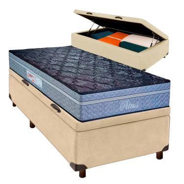 Imagem de Conjunto Cama Box Bau Blindado Solteiro + Colchão Molas Ensacadas Petrus Paropas