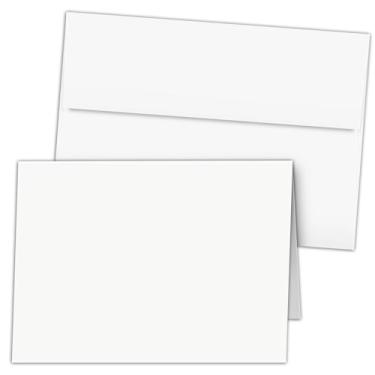 Imagem de Conjunto de cartões de felicitações – Envelopes A2 e Cartão branco em branco de 10,8 x 13,7 cm em branco perfeito para negócios, convites, chá de panela, aniversário, interescritório, convite, casamentos e todas as ocasiões | Conjunto com 25