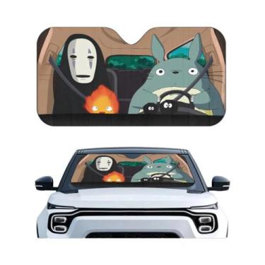 Imagem de Protetor Solar Para Carro T-TotoroES Sem Rosto, Dobrável, Isolamento E