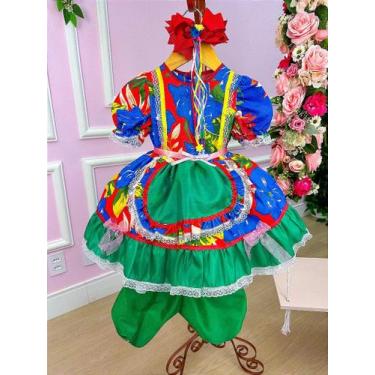 Imagem de Vestido Junino Olga com Laço e Shortinho Acompanhante, Vermelho, 4