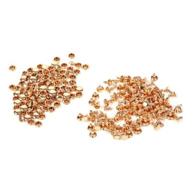 Imagem de Naroote Tampa Dupla Rebite Metal Couro Artesanato Picos para Projetos Diy, 100 Conjuntos 8x8mm, Bolsas Sapatos Chapéus Casacos, Ferro Ouro Prata Bronze (Ouro)