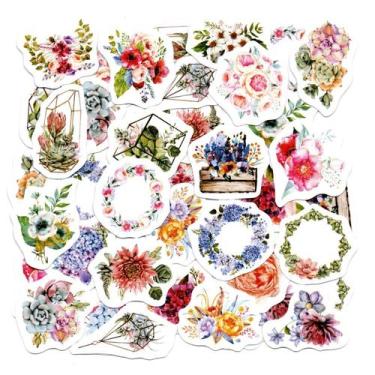 Imagem de Adesivos Decorativos Scrapbook Planner 46 Peças Suculentas - Doce Tern