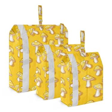 Imagem de xigua Cubos coloridos de embalagem de cogumelos para viagem, organizadores de bagagem leves, conjunto de viagem, à prova d'água, cubos de compressão para acessórios de viagem, 3 pacotes