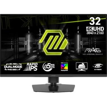 Imagem de MSI Monitor de jogos MAG 322URDF E16 3840 x 2160 (UHD), 320Hz, sincronização adaptável, HDMI, DisplayPort, suporte VESA, inclinação, altura ajustável, alto-falante, 0,05 ms, preto