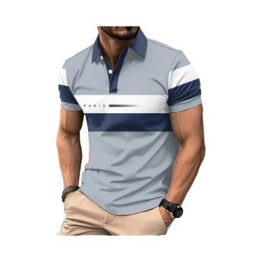 Imagem de Camisa Polo Casual Masculina De Verão Respirável E Confortável Com Est