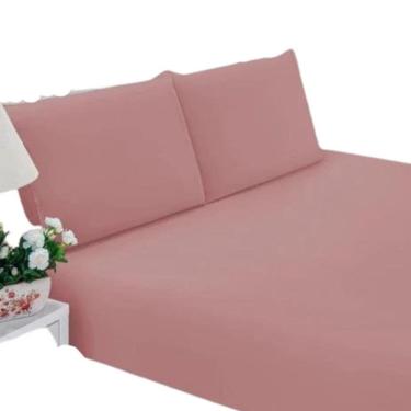 Imagem de Jogo De Lençol Micropercal 400 Fios Liso Cama Queen 3 Peças