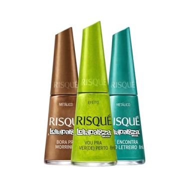 Imagem de Kit Esmaltes Risqué Lolla palooza Risqué Esmalte Glitter Coloridos (3 Tons)