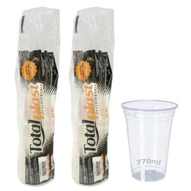 Imagem de Copo de 770ml Transparente Liso Ultra Copos Totalplast com 25 unidades