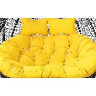 Imagem de Almofada de substituição para cadeira suspensa de jardim tipo ovo, 2 lugares, 59 x 43 polegadas (150 x 109 cm), almofada para cadeira suspensa dupla tipo rede (cadeira não incluída).