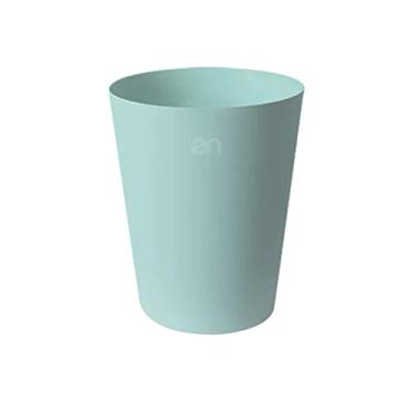 Imagem de KEG801302 Lixeira doméstica descoberta de plástico cesto de papel de cor sólida de grande diâmetro para lixeira de escritório e cozinha (verde, grande)