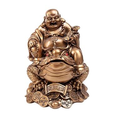 Imagem de Wswqop Estátua Do Buda Risonho Da Riqueza E Da Sorte para Decoração de Mesa de Casamento, Presente, Ornamento Feng Shui E Ocasiões Festivas, Bronzes